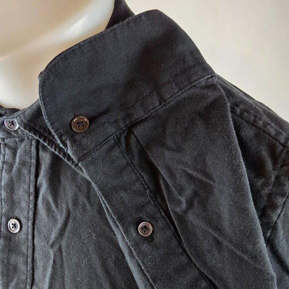Buck Mason Shirt Mens Medium Black Button Up Long Sleeve Pocket Rayon Casual - Picture 6 of 12